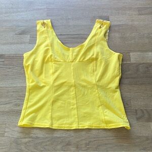 Y2k Joan Sports women’s Yellow Fitted Sleeveless Tank Top Size:S juniors